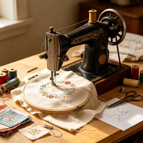 Free‑Motion Embroidery On Vintage Sewing Machines